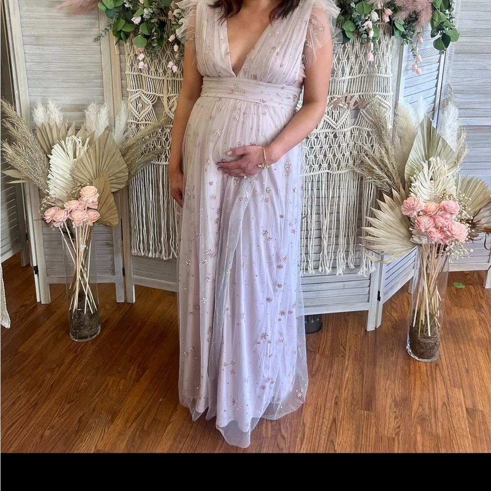 Baltic Born Nova Shimmer Maxi Dress Dusty Lilac